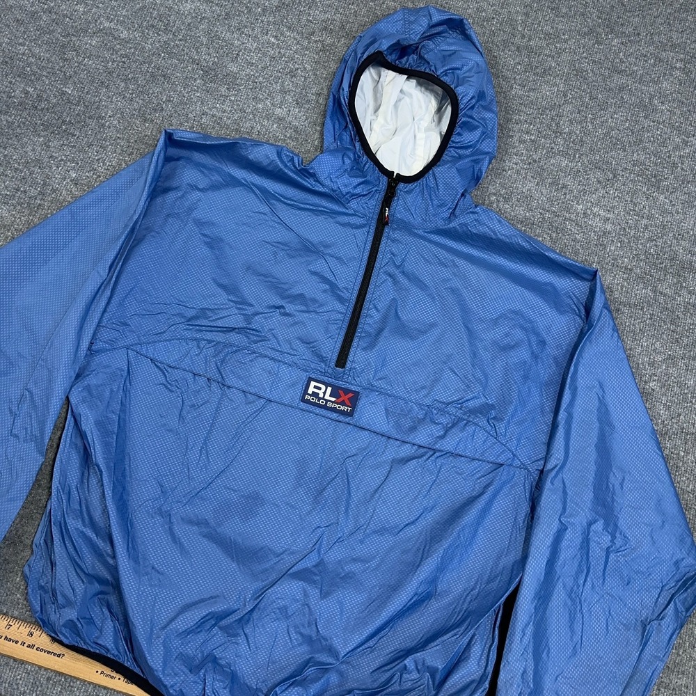 Vintage Polo Sport Ralph Lauren Jacket Men XL Blue Anorak Windbreaker RLX 90s